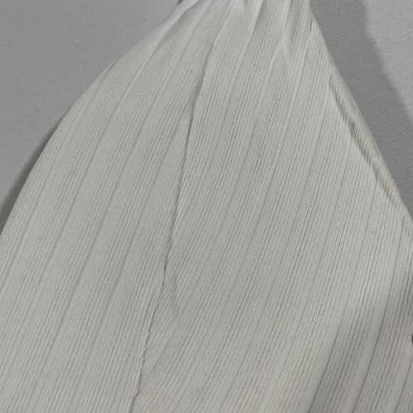 Becca [‎ Small ] Loreto Ribbed Banded Bikini Top in White - Picture 6 of 12